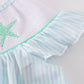 Blue Stripe Starfish Embroidery Smocked Dress