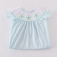 Blue Stripe Starfish Embroidery Smocked Dress