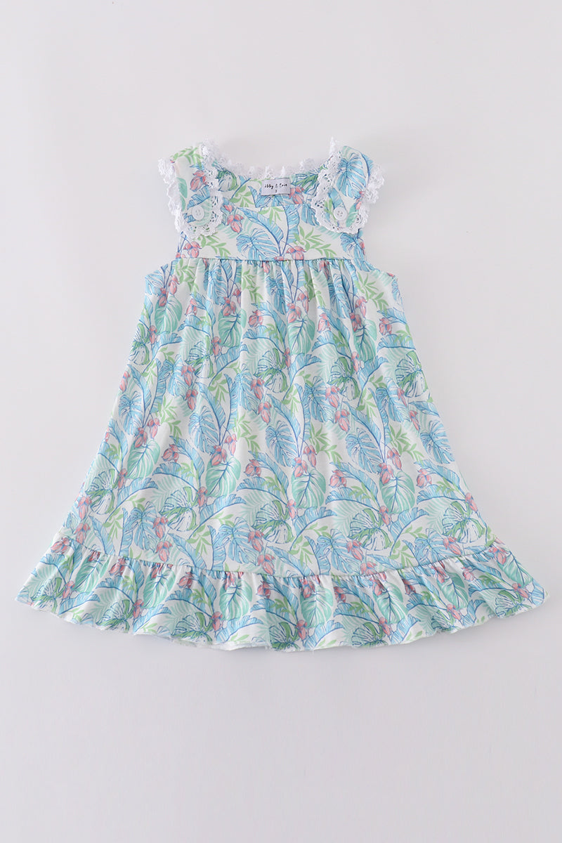 Tropical Rainforest Plant Print Dress