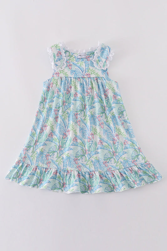 Tropical Rainforest Plant Print Dress