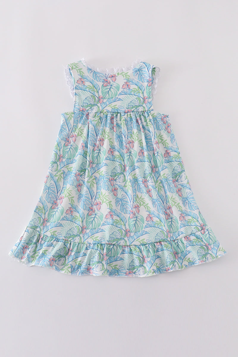Tropical Rainforest Plant Print Dress