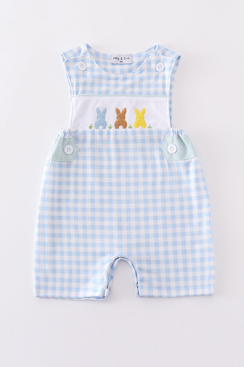 Blue Bunny Embroidery Gingham Jonjon
