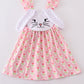 Pink Floral Bunny Applique Dress