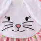 Pink Floral Bunny Applique Dress