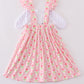 Pink Floral Bunny Applique Dress
