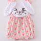 Pink Floral Bunny Applique Bubble