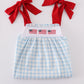 Blue Flag Embroidery Dress