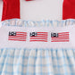 Blue Flag Embroidery Dress