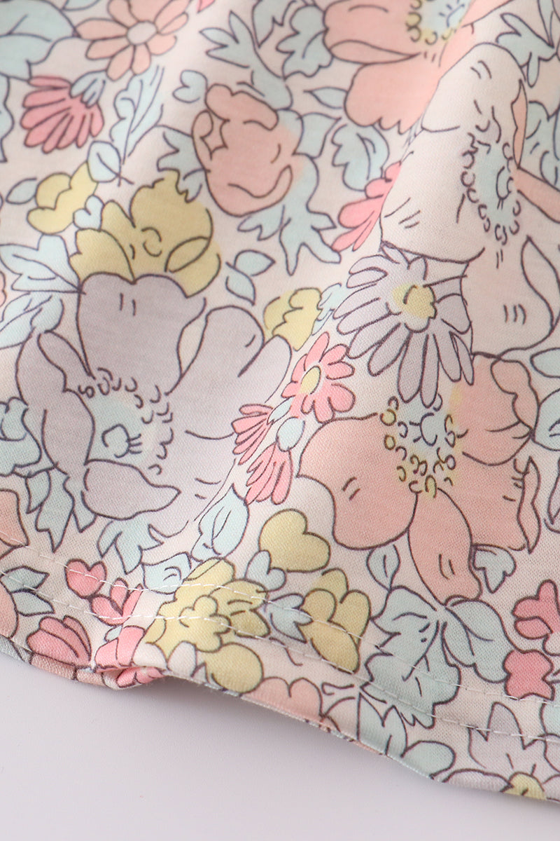 Pink Floral Print Set