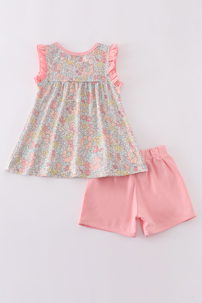 Pink Floral Print Set