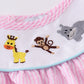 Pink Seersucker Animal Embroidery Set