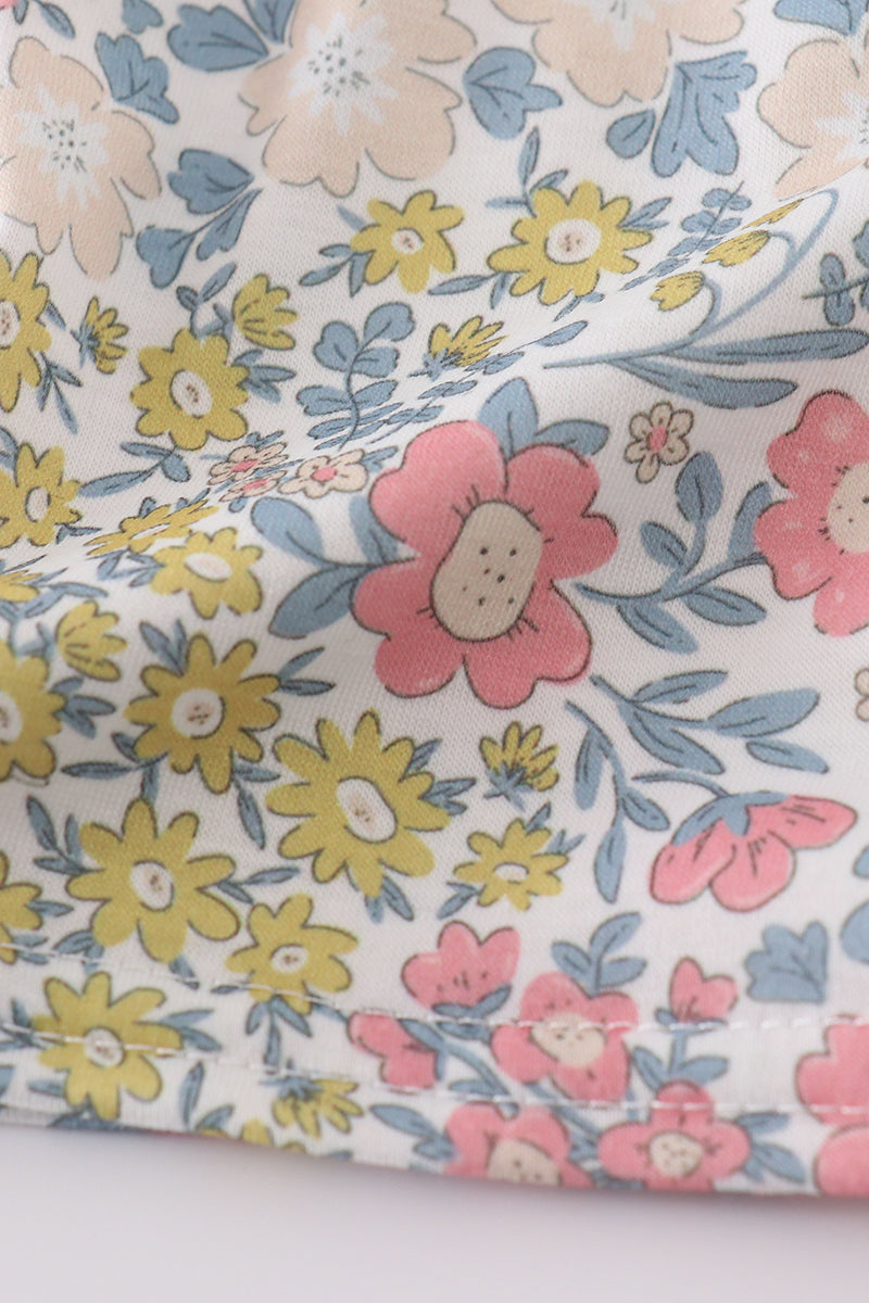 Pastel Wildflowers Print Shorts Set