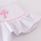 Pink Cross Embroider Smocked Dress