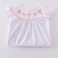 Pink Cross Embroider Smocked Dress
