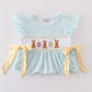 Blue Bunny Embroidery Smocked Set