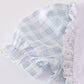 Blue Plaid He Is Risen Embroidery Dress