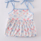Blue Bow Lattice Print Set