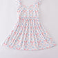 Blue Bow Lattice Print Mom & Me Dress