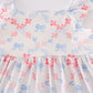 Blue Bow Lattice Print Mom & Me Dress