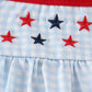 Gingham Star Embroidery Bloomer Set