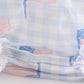 Blue Flag Embroidery Smocked Gingham Bubble