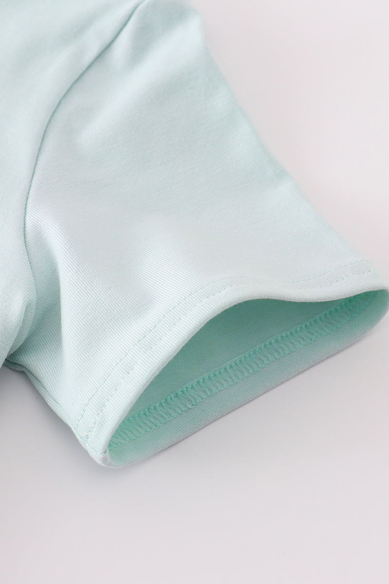 Blue Tool Embroidery Top