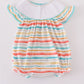 Rainbow Stripe Marine Creature Embroidery Smocked Bubble