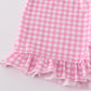 Mint Princess Embroidery Gingham Shorts Set