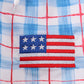 Flag Embroidery Smocked Plaid Swim Trunkis Upf50+