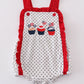 Red Cake Embroidery Dot Ruffle Bubble