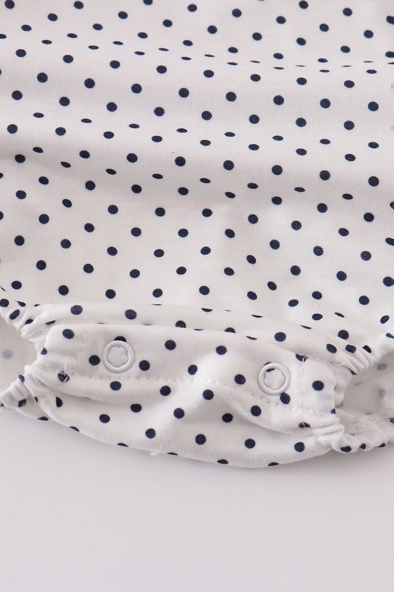 Red Cake Embroidery Dot Ruffle Bubble