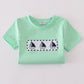 Green Seersucker Sailboat Embroidery Top