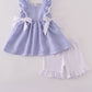 Blue Stripe Seersucker Shorts Set