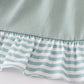 Sage Stripe Flutter Trim Ruffle Dress