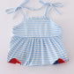 Blue Character Applique Stripe Dress