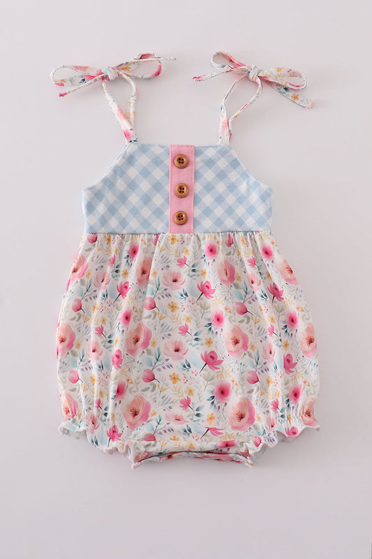 Pink Floral Print Strap Bubble
