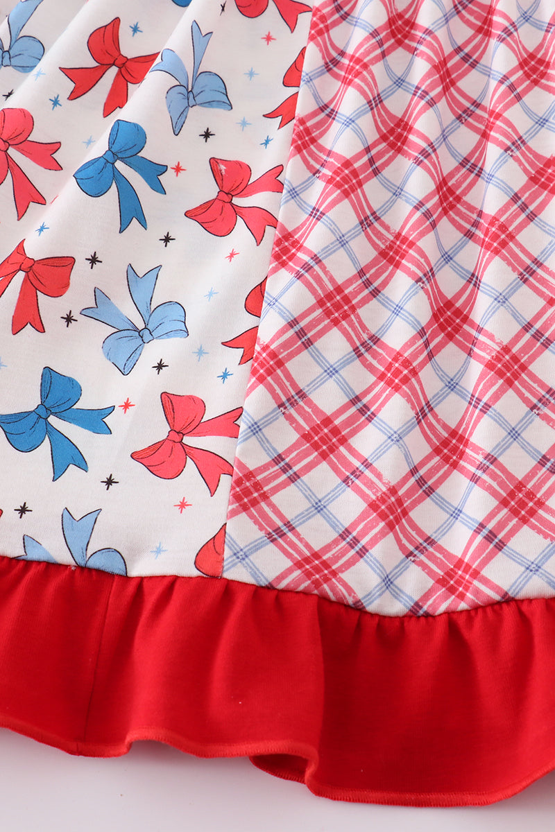 Blue Bow Print Ruffle Bloomer Set