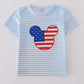 Blue Character Applique Stripe Top