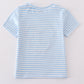 Blue Character Applique Stripe Top