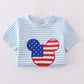 Blue Character Applique Stripe Top