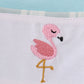 Blue Flamingo Embroidery Short Set