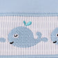 Blue Whale Embroidery Smocked Shorts Set