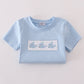 Blue Whale Embroidery Smocked Shorts Set