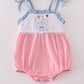 Pink Castle Applique Ruffle Bubble