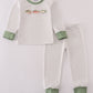 Sage Fish French Knot Stripe Pajama Set