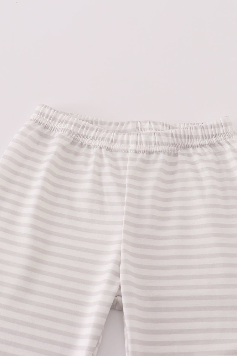 Sage Fish French Knot Stripe Pajama Set