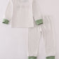 Sage Fish French Knot Stripe Pajama Set