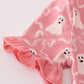 Halloween Ghost Print Ruffle Romper