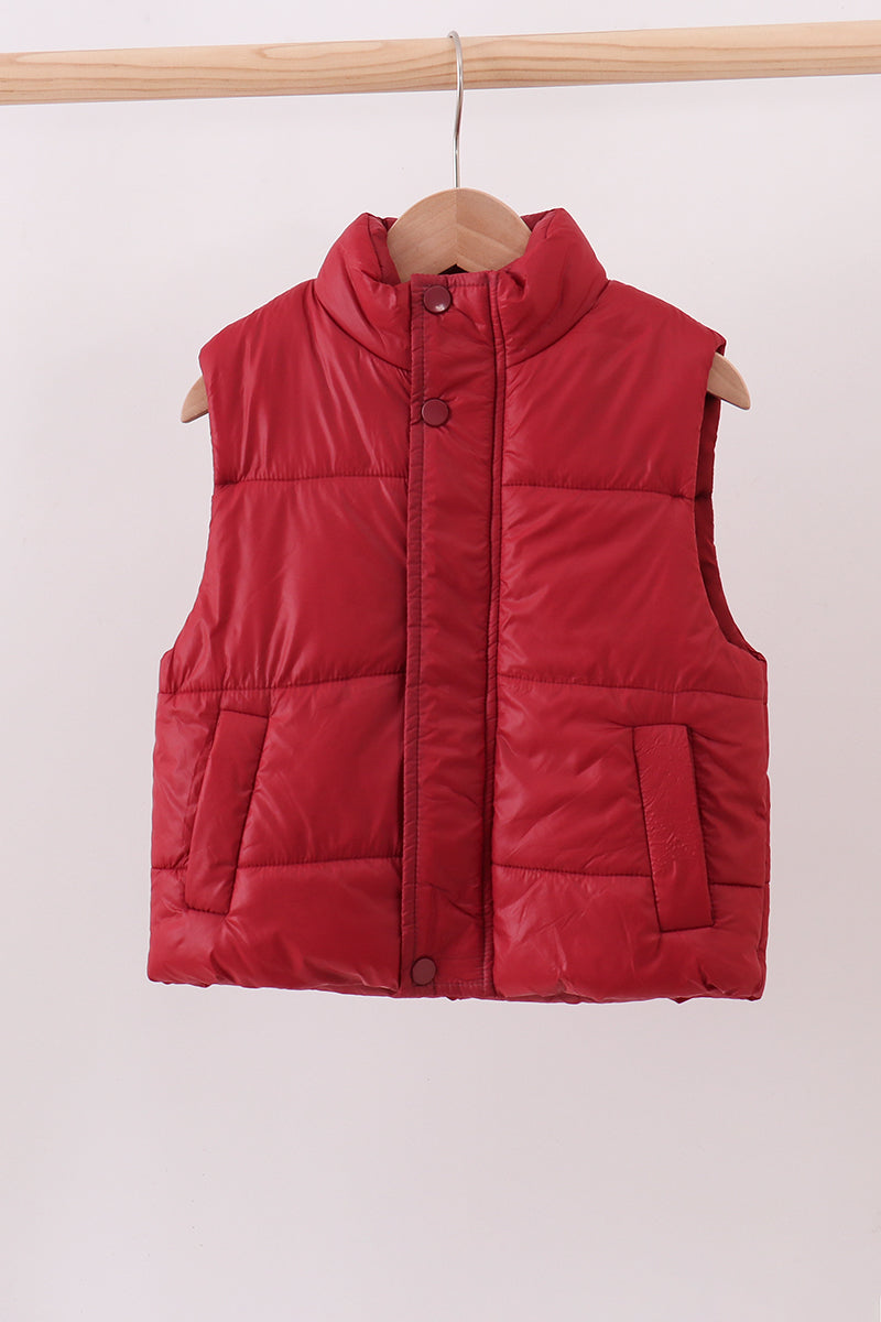 Maroon Mom&Me Puffer Vest
