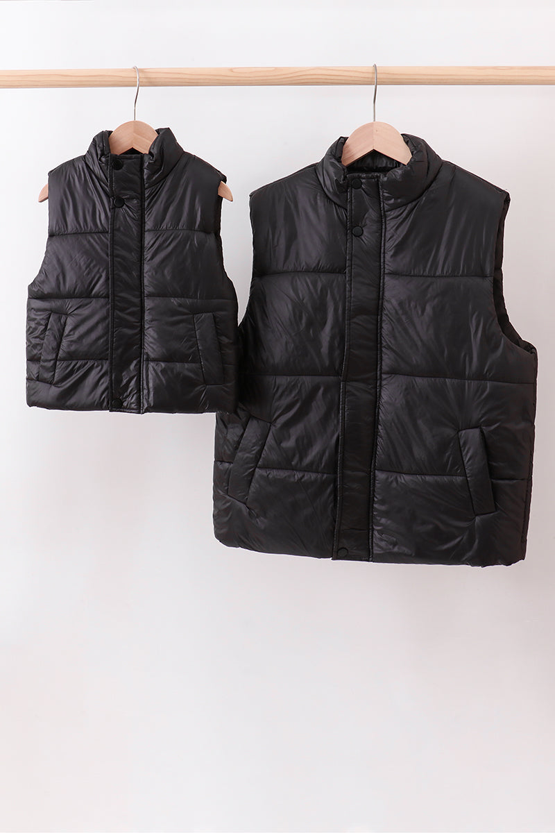 Black Mom&Me Puffer Vest